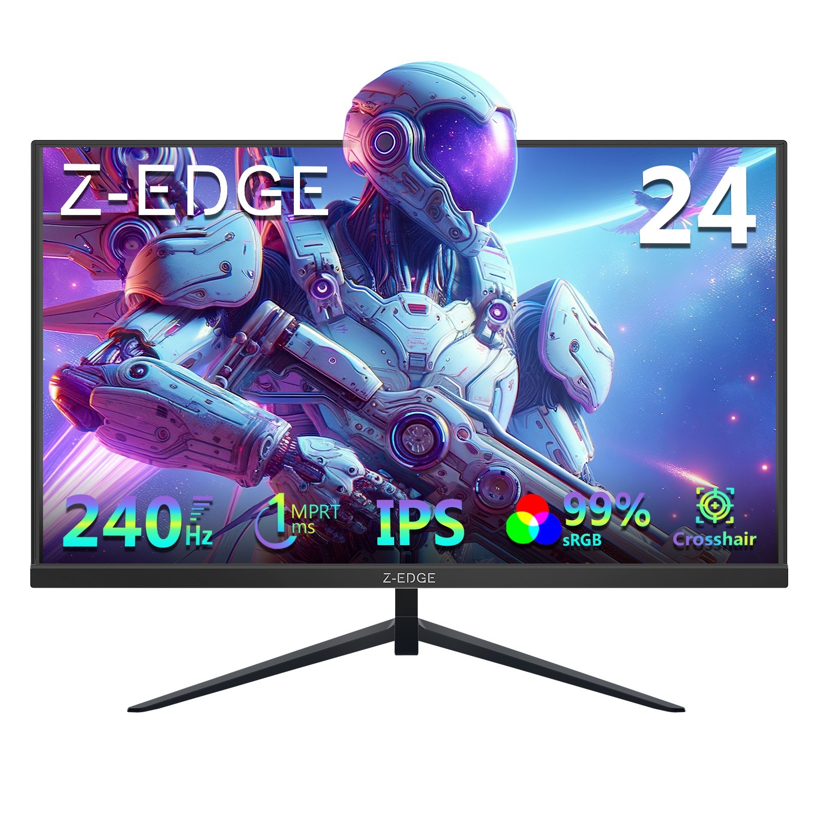 Z-EDGE 24.5" 1080P 240Hz 1ms IPS Gaming Monitor, Black / White Colors