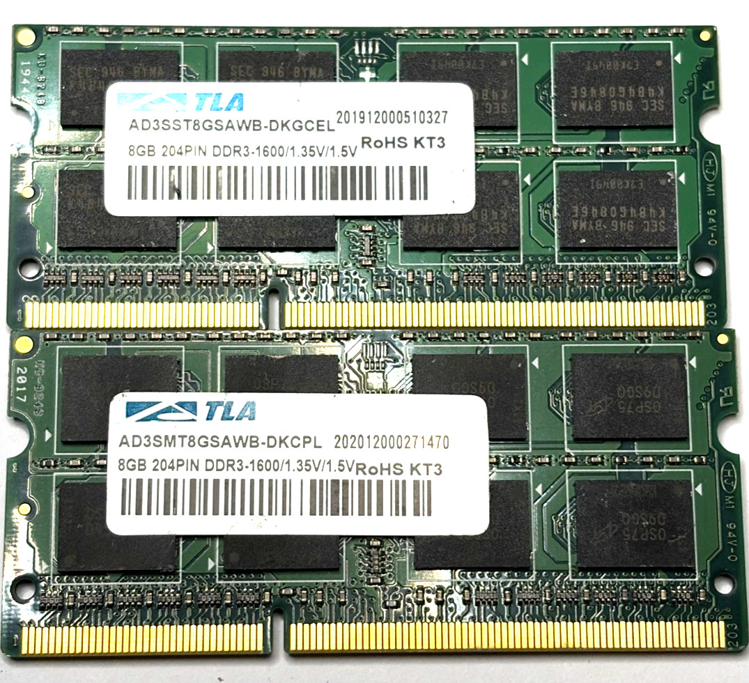 ✅ Gordon Gekko Holdings ✅ 16GB (2x8GB) DDR3-1600 SO-DIMM Kit Tested