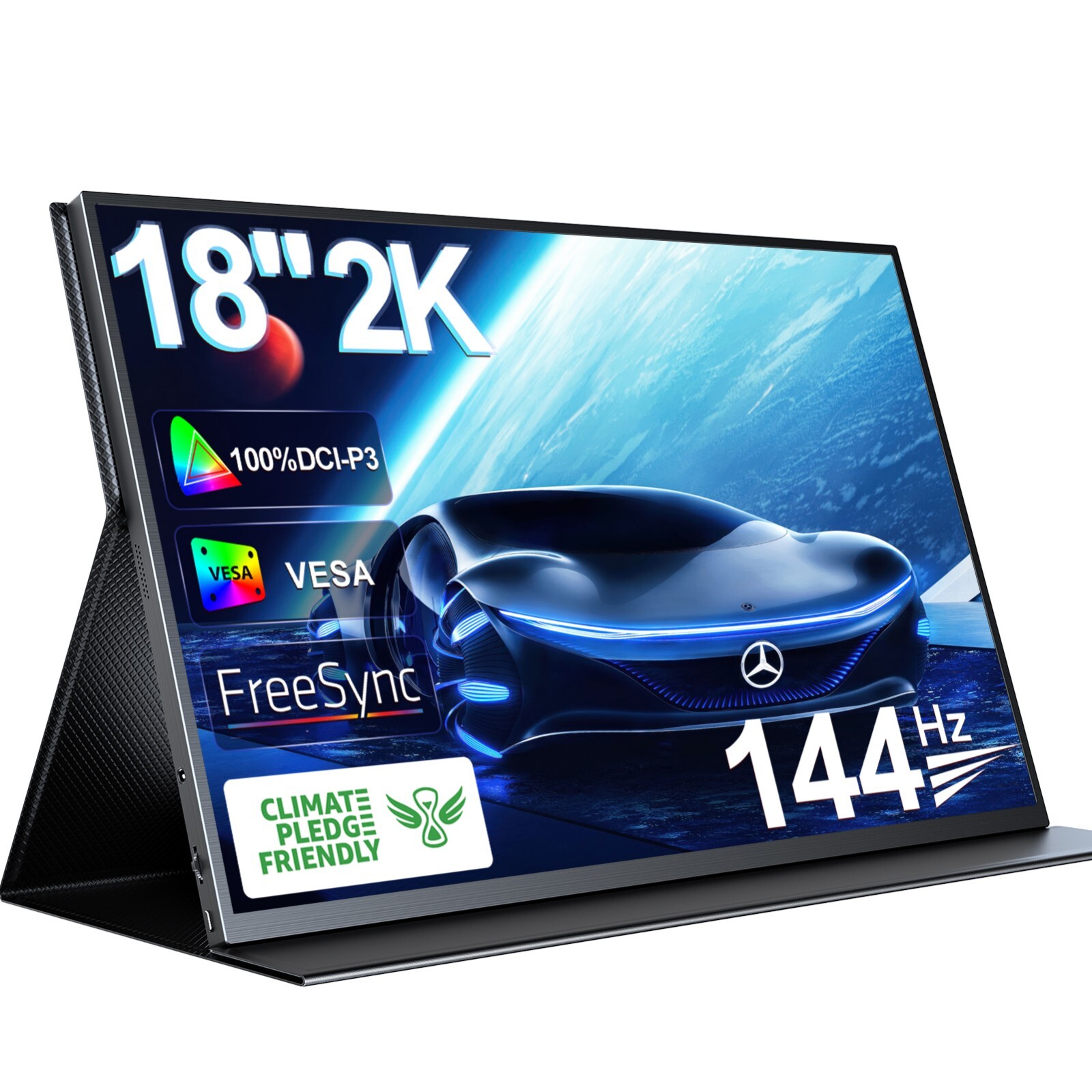 UPERFECT 18" 144Hz GamingMonitor Display HDMI USB C Portable Screen 2K 2560x1600