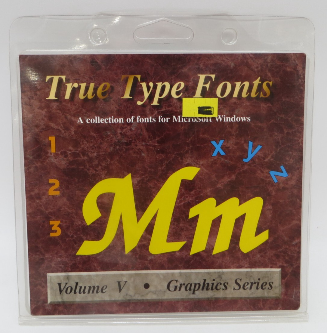 True Type Fonts Volume V Graphics Series - MicroSoft Windows 3.5" Floppy Disk