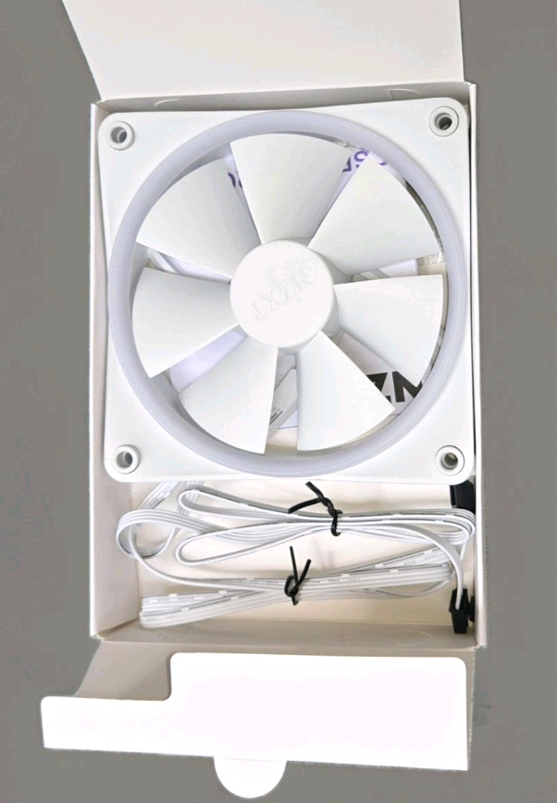 NZXT F120 RGB 120mm White Case Fan 4-Pin PWM
