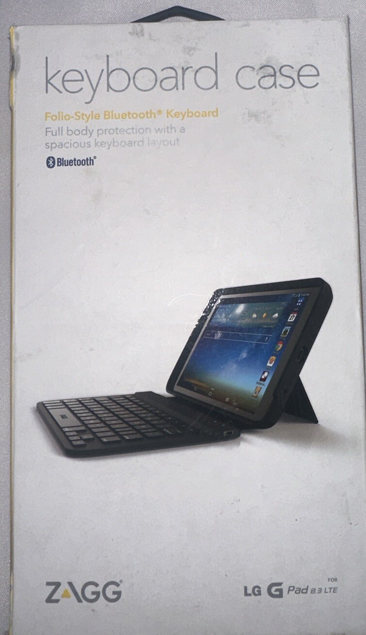 New w/out box ZAGG Ultra-thin Keys Folio Case Keyboard for LG GPAD 8.3 - Black