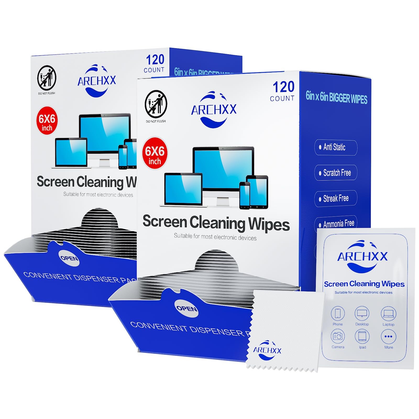Screen for Electronics, 240 Count 6"x6" Pre-Moistened Screen Cleaner for Scre...