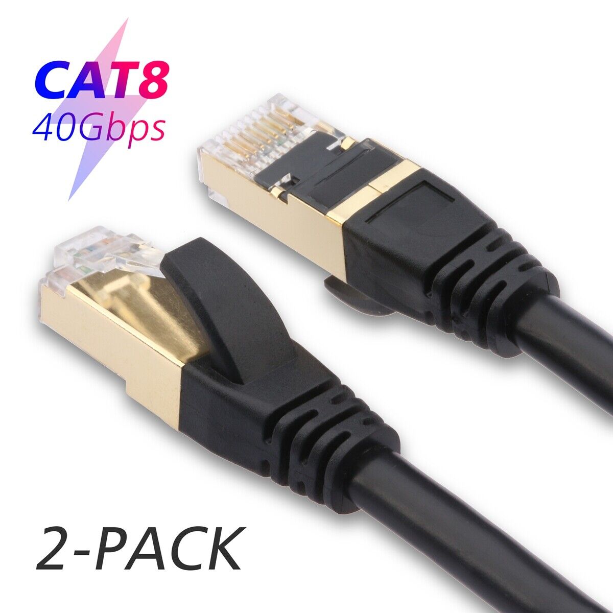 3 Pack Fastest Network Ethernet LAN Cable Cat 8 6ft 10ft 15ft 25ft 30ft 50ft Lot