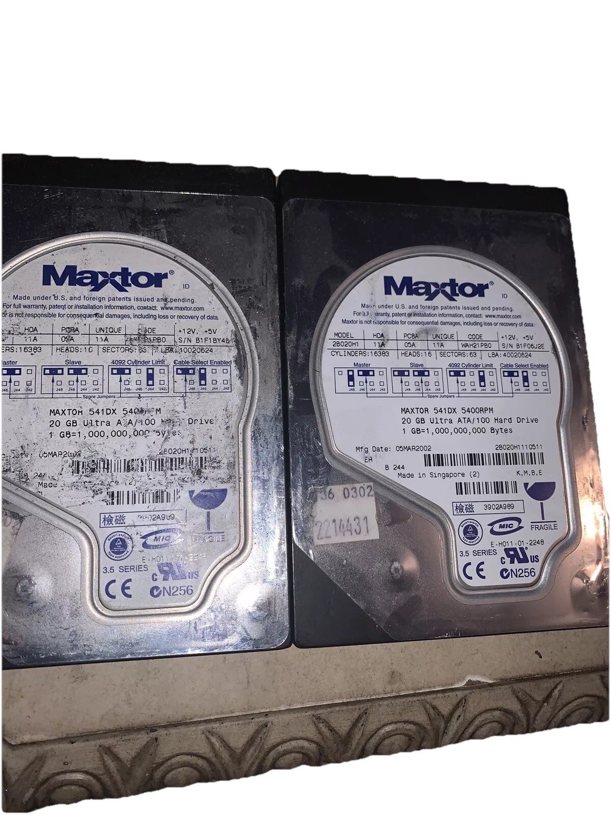 Maxtor | Model: 2B020H1 |  20gb Internal Hard Drive | Untested | Single