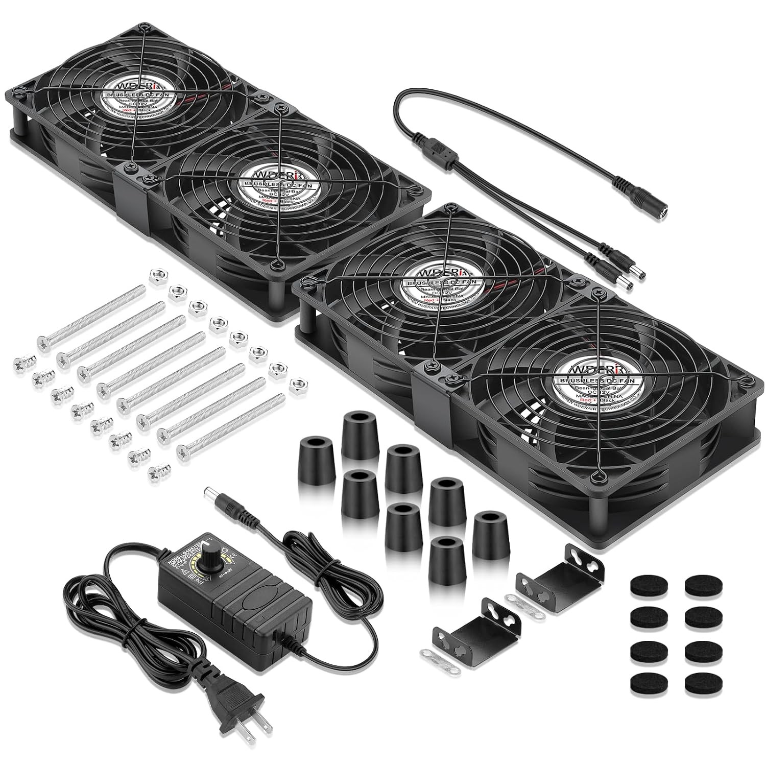 4 x 120mm Server Rack Computer Big Airflow Cooling Fans with AC 110V -240V