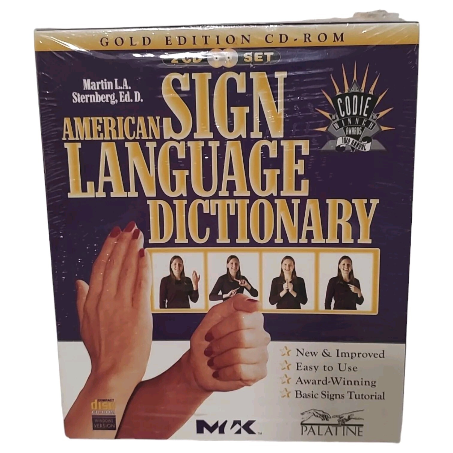 Vintage American Sign Language Dictionary Gold Edition CD Rom CD Set