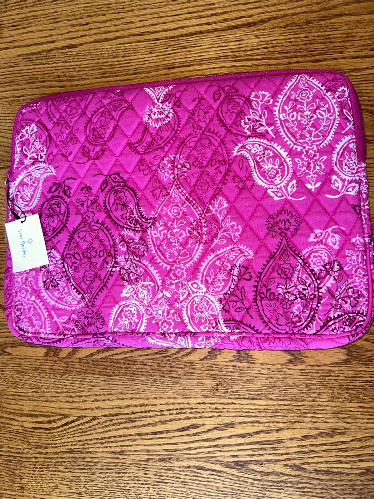 Vera Bradley Laptop Sleeve Padded Case Cover Bag PINK Stamped Paisley  NEW