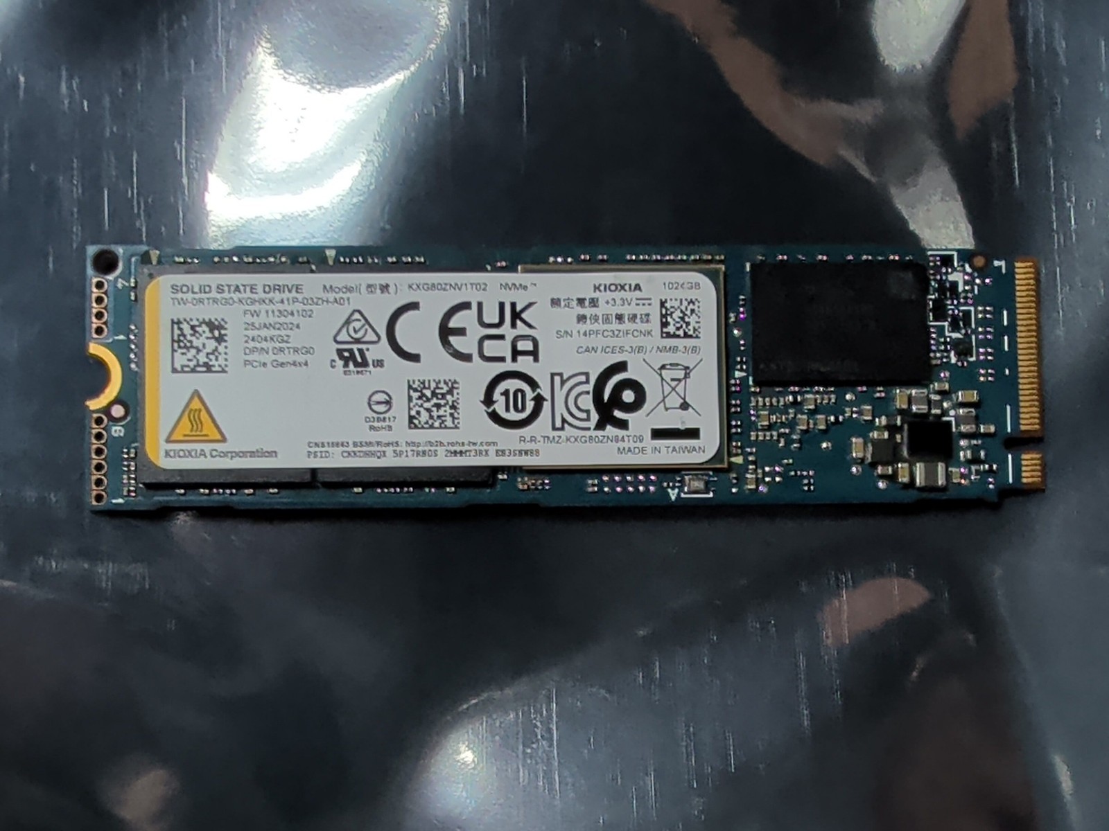 Dell 0RTRG0 Kioxia KXG80ZNV1T02 1TB M.2 2280 NVMe Gen4 x4 SSD Tested
