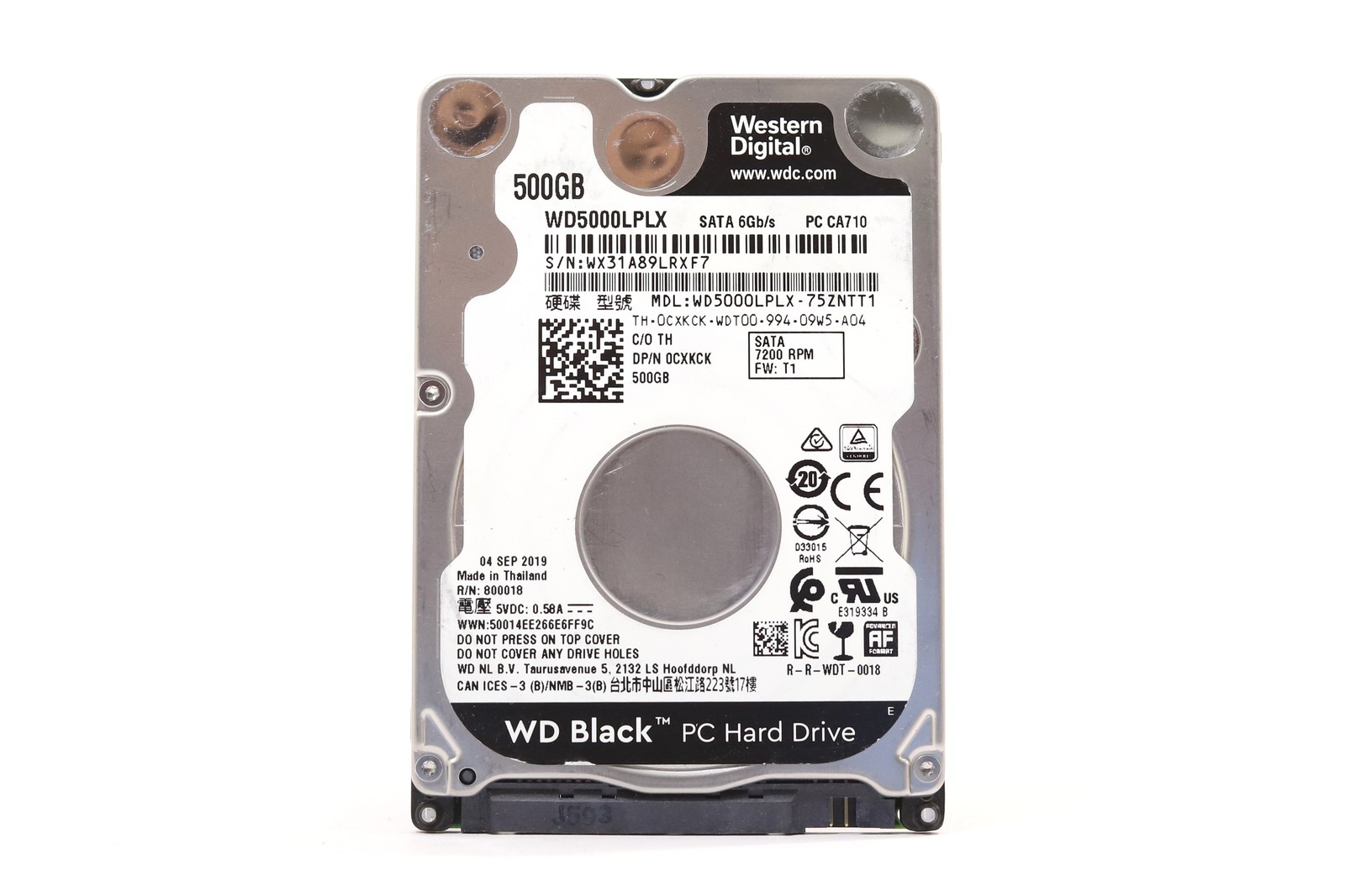 Dell WD5000LPLX-75ZNTT1 500GB 2.5" 6Gb/s 32MB 7.2K RPM SATA HDD Dell P/N: 0CXKCK