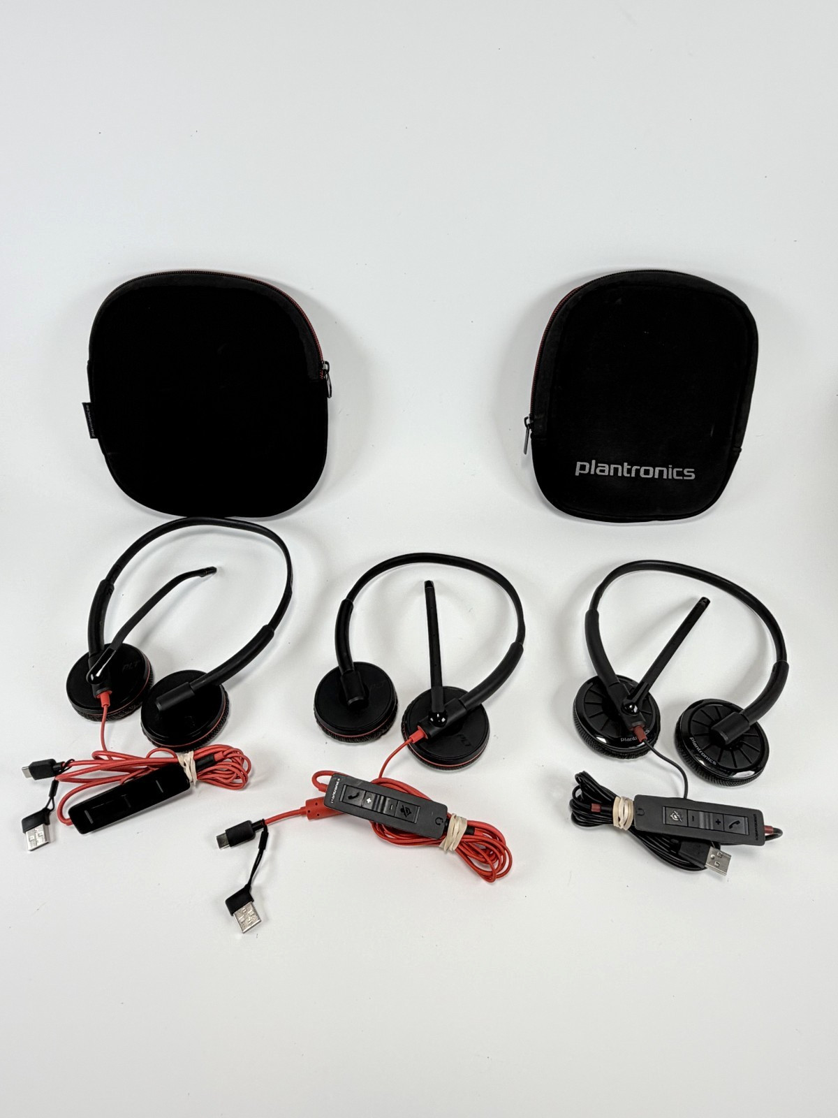 Plantronics Blackwire C3225T & 325T USB Wired Headsets Lot of 3