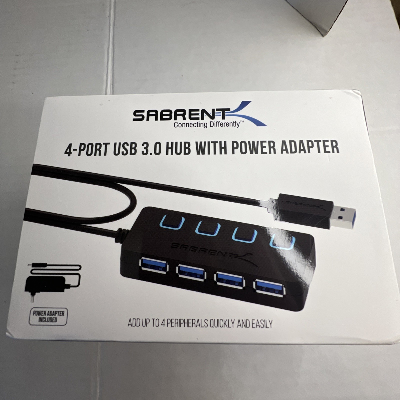 4 Port USB 3.0 Hub with Power Switches LED Indicators and 5Gbps Transfer Speed
