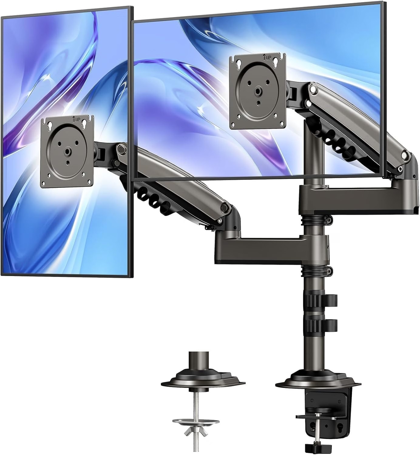 HUANUO 17-32 Inch Dual Monitor Stand, Dual Monitor Mount OPEN BOX