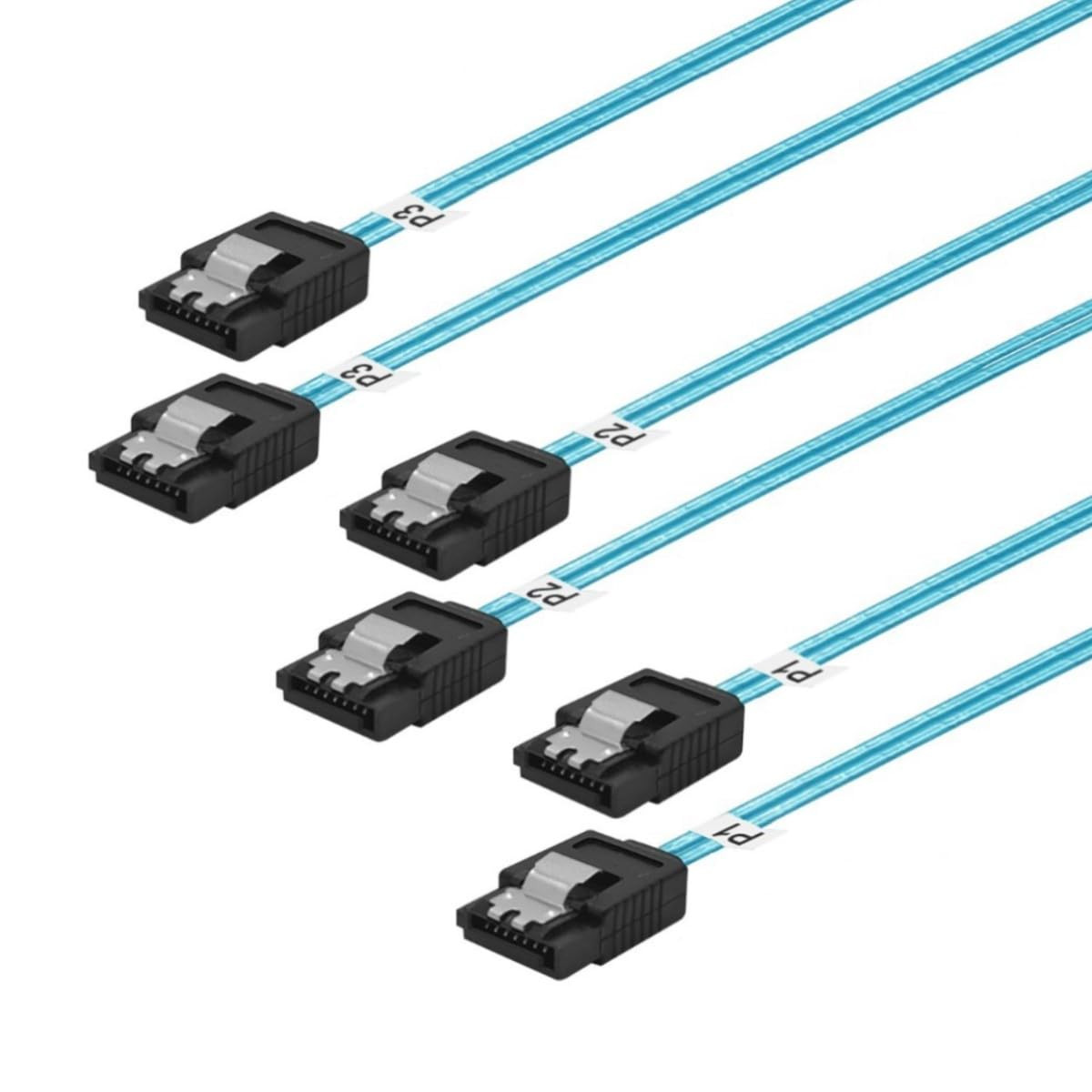 ADCAUDX 3 Pack Long-Sata-Iii Cable 1M, Thin Flexible Straight SATA 6Gbps Data Ca