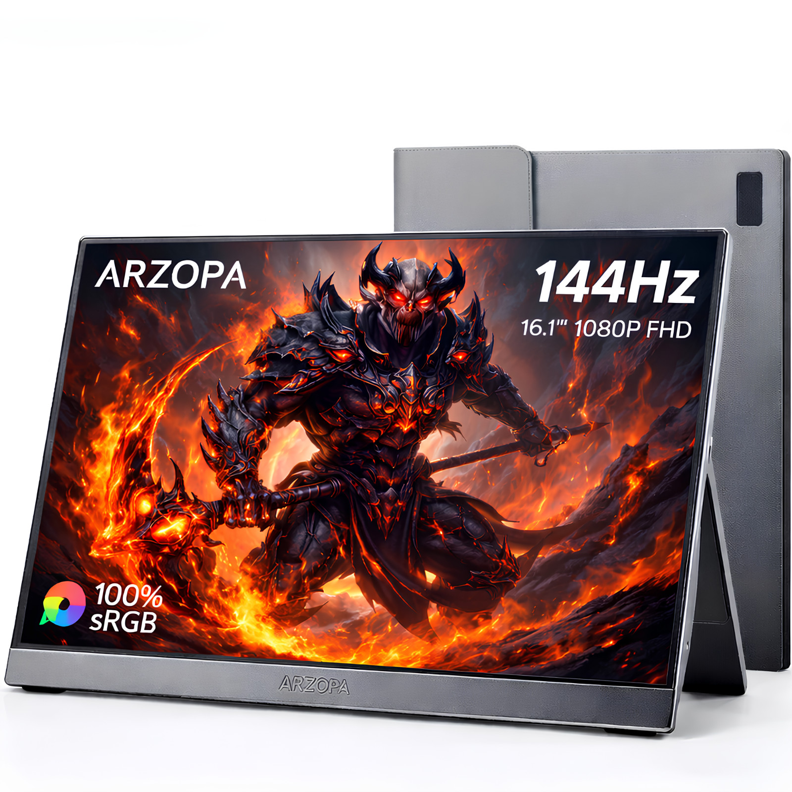 ARZOPA 16.1 Portable Monitor 144Hz Gaming Screen 100% sRGB HDR10 + Storage Bag
