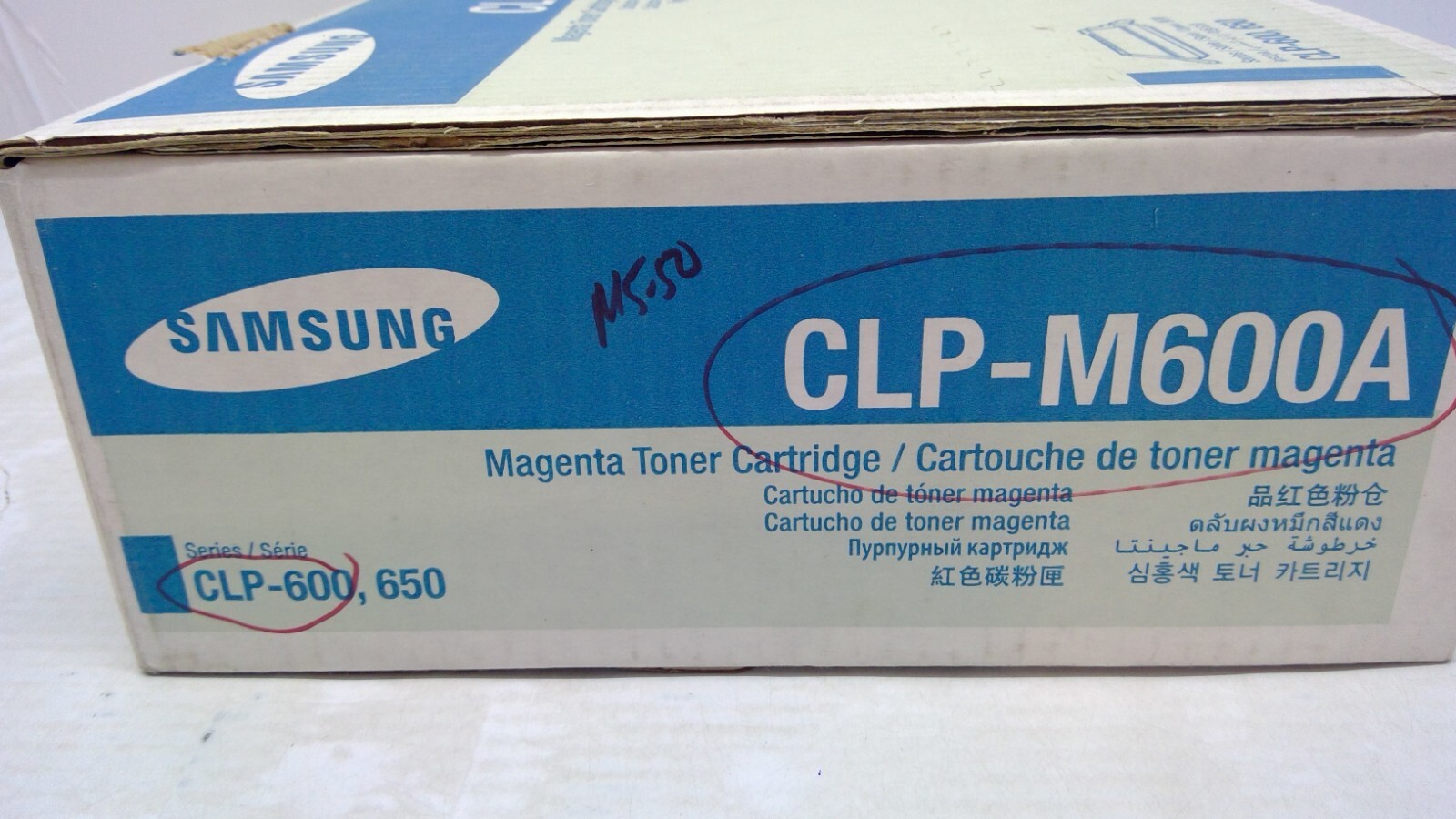 Genuine Samsung CLP-M600A Magenta Toner/CLP-600/CLP-650/4000 Page Yield