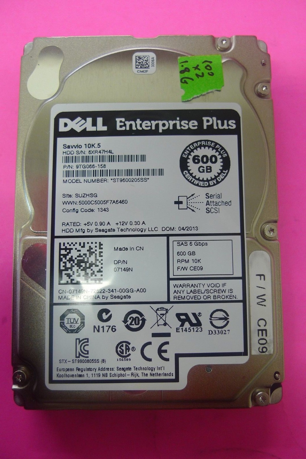 GENUINE Dell Enterprise Plus 600GB SAS 6Gps 10K RPM HDD ST9600205SS 7149N