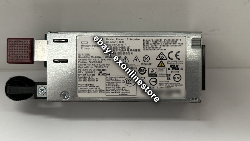 775595-B21 - HPE 900 W AC/240 V DC Gold Power Input Module (Spare: 830219-001)