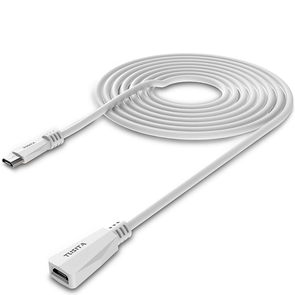 TUSITA Micro USB Power Extension Cable 20ft 6M - Male to Female Extender...