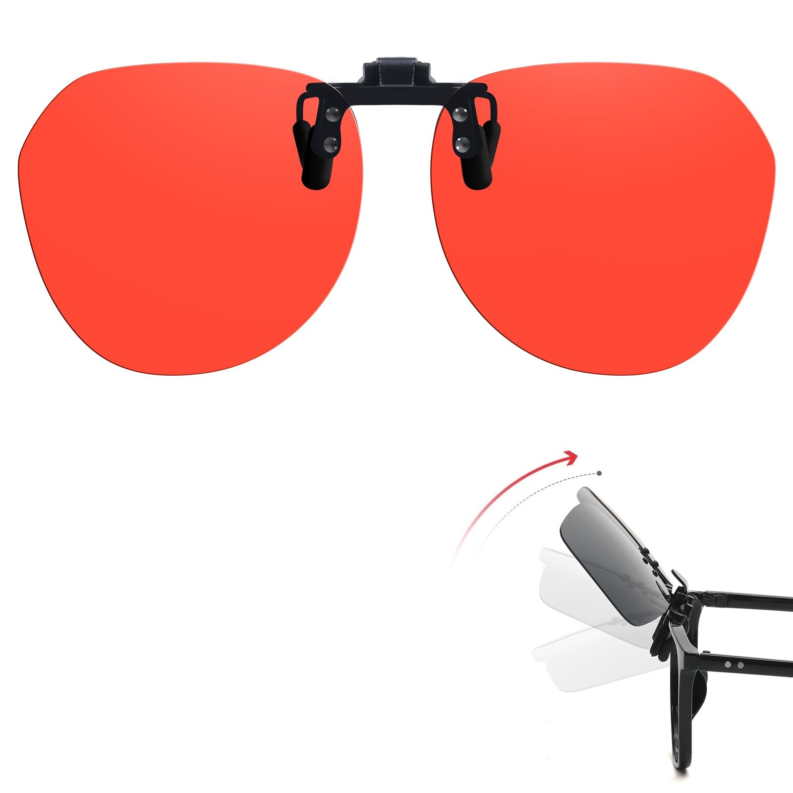Clip On Blue Light Blocking Glasses for Eyes Strain/Light-Sensitive Flip Up C...