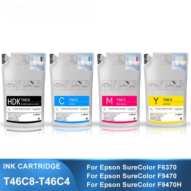 4x1100ML T46C8-T46C4 Dye Sublimation Ink Pack for Epson F9470H SC-F6370 SC-F9470