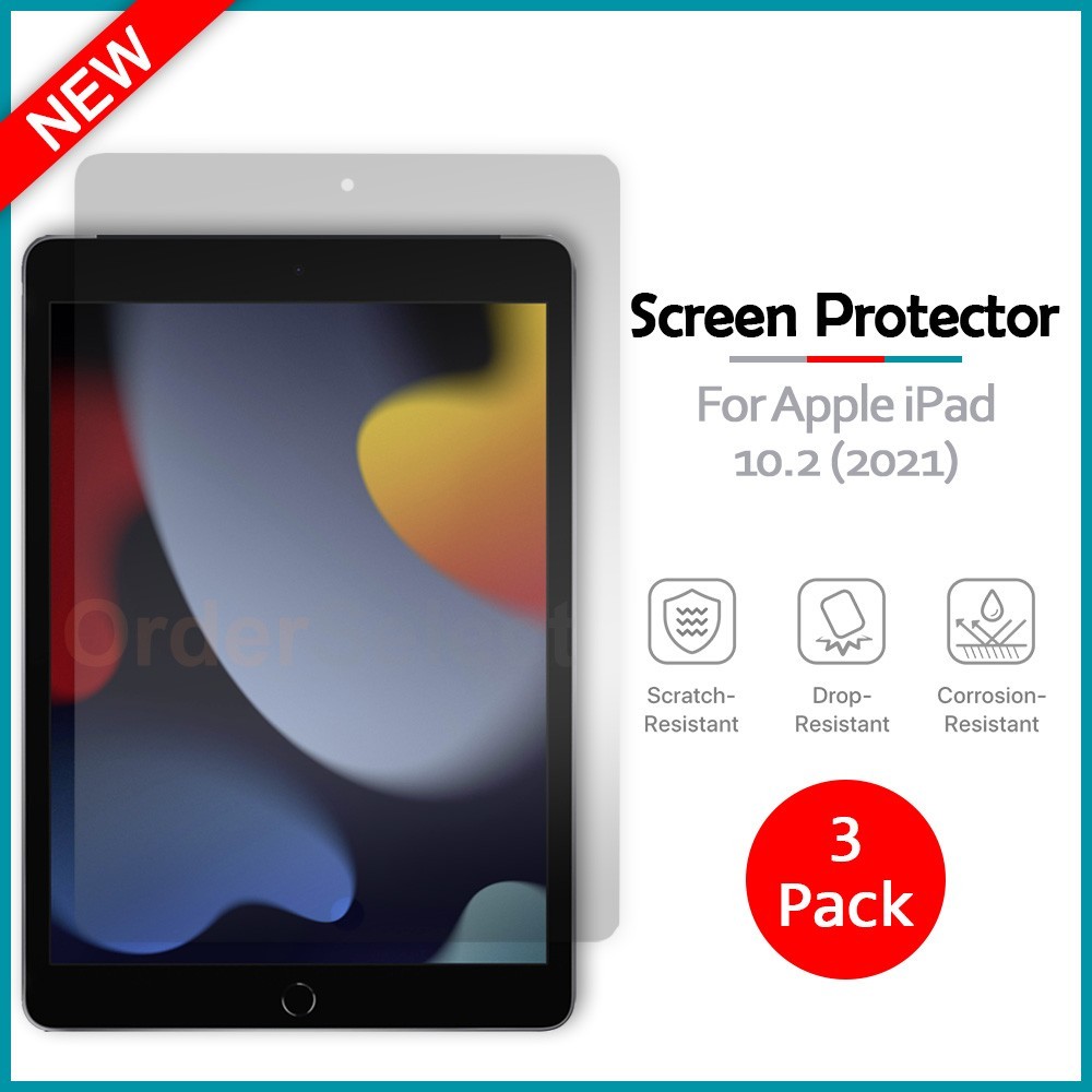 3-Pack For Apple iPad 10.2 (2021) Premium Screen Protector HD Clear