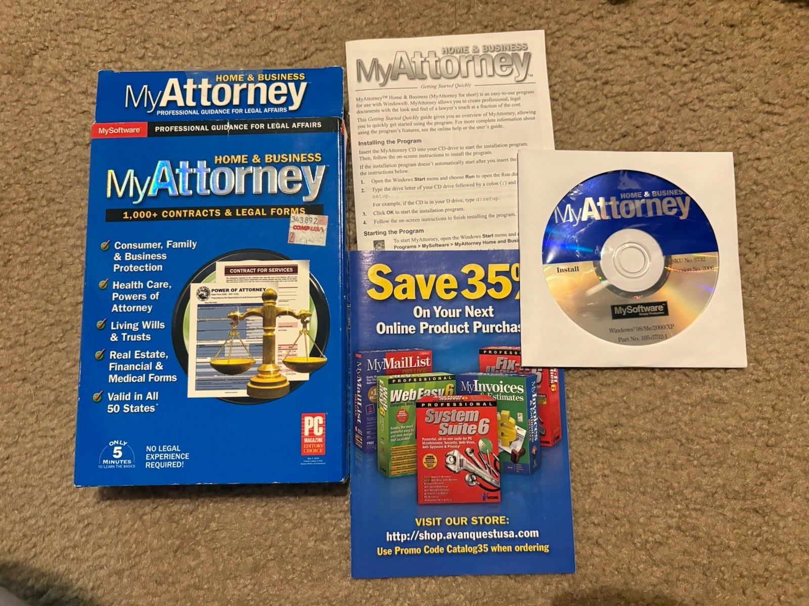 My Attorney Home & Business My Software PC Legal Forms Contracts Estate Planning