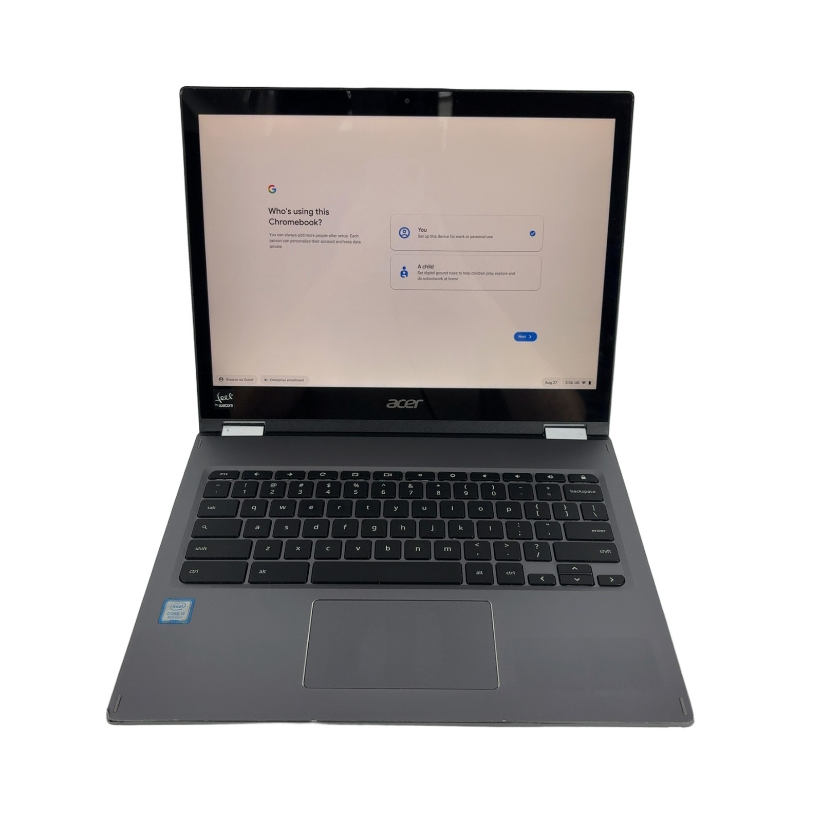 Acer Spin 13 13.5" QHD+ Touch 2.2GHz i3 8GB RAM 64GB eMMC Intel UHD 620 ChromeOS