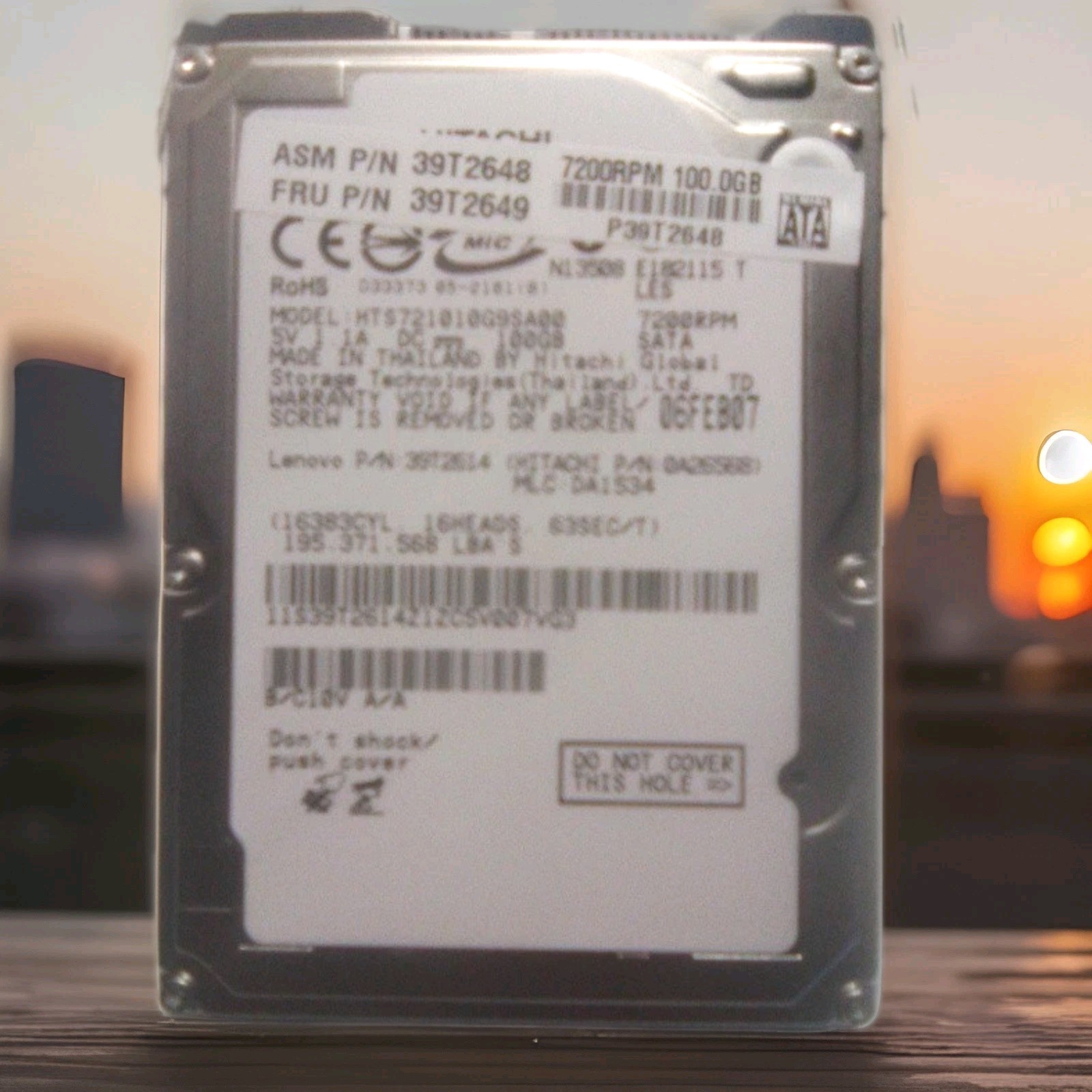 Hitachi Hard Drive 100-GB 7200RPM Model #HTS721010G9SA00