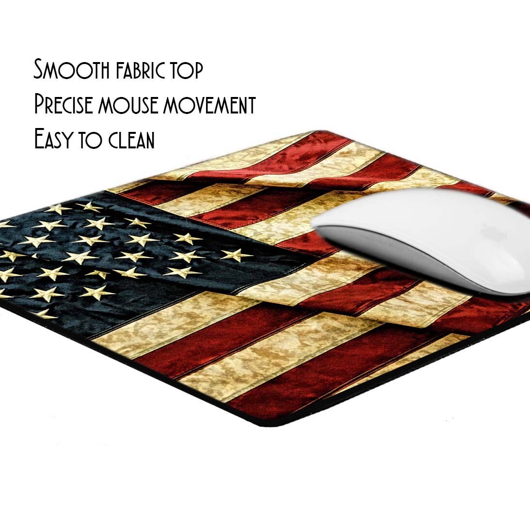 Patriotic Rustic Flowing American Flag Old Glory Design Mouse Pad