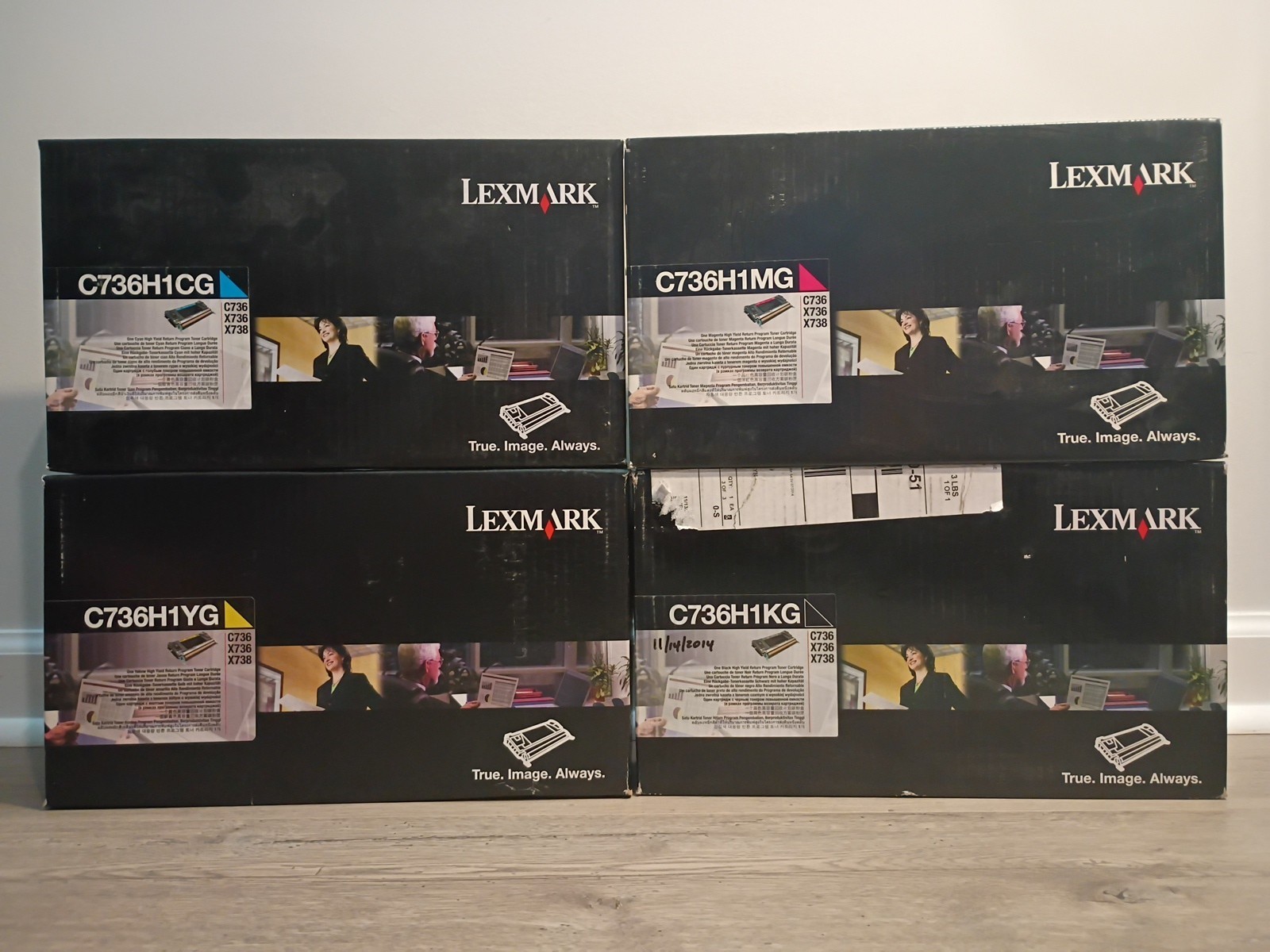 Set Of 4 Lexmark C736H1CG C736H1YG C736H1MG C736H1KG ( CYMK ) C736 X736 X738 New
