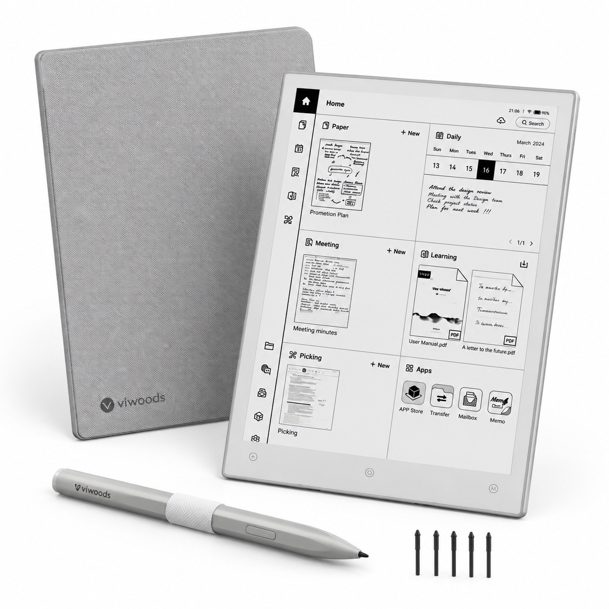 VIWOODS AiPaper Mini, 8.2 inch E-Ink Display (Wi-Fi Only), 128GB, 1920x1440, Gray