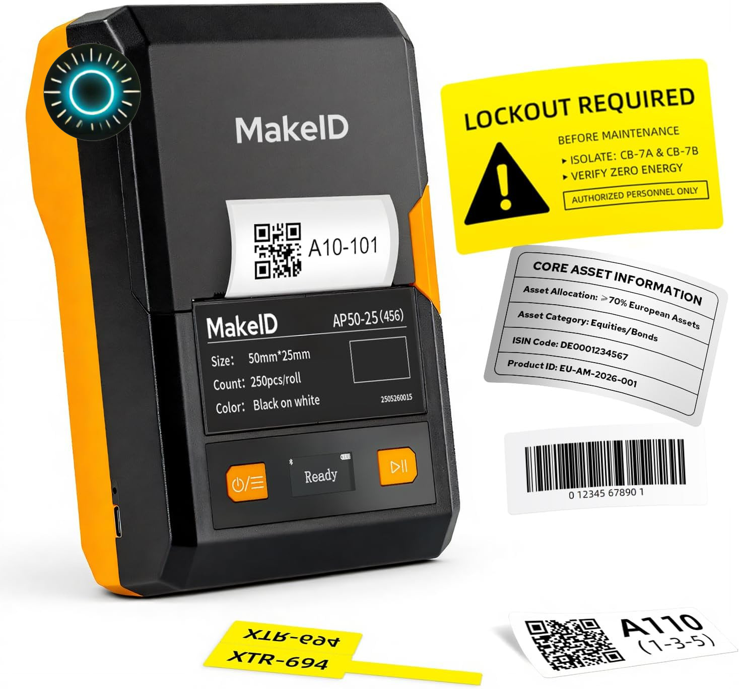 EP53 Label Maker with Tape 2 Inch Thermal Transfer Bluetooth Printer