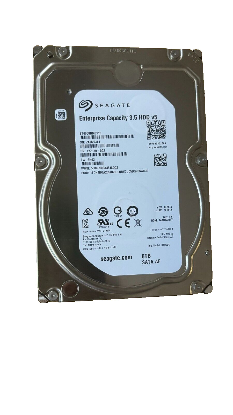 Seagate 3.5” Hard drive 6TB STR00C SATA AF ST6000NM0115