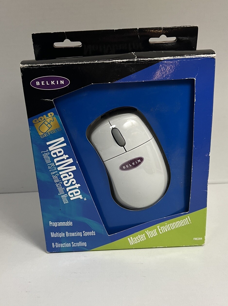 Belkin • NetMaster 2 Button PS Scrolling Mouse • F8E204 • New • Includes Floppy
