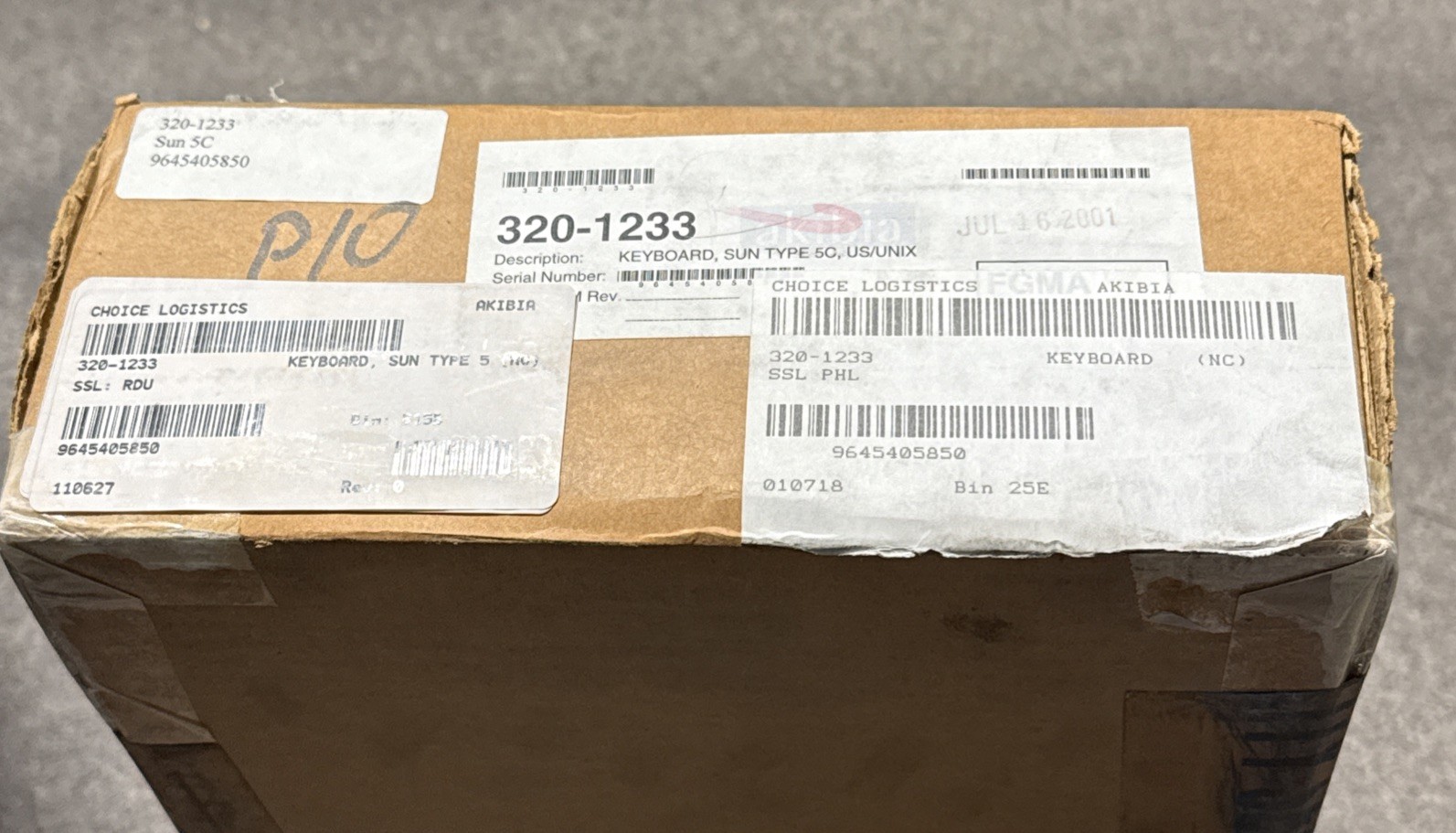 Used SUN  type 5C Keyboard, US  320-1233-02 ,  US/UNIX