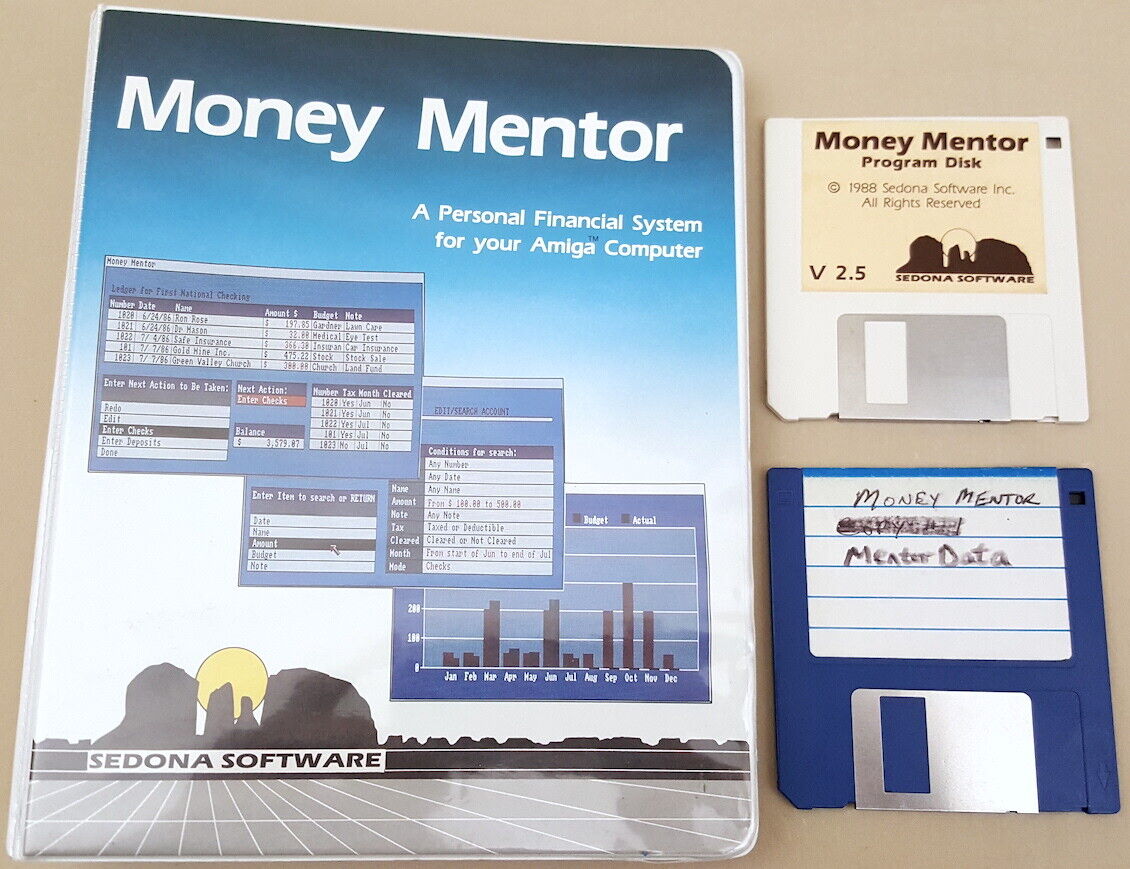 Money Mentor v2.5©1988 Sedona Software PersonalFinanceSystem for Commodore Amiga