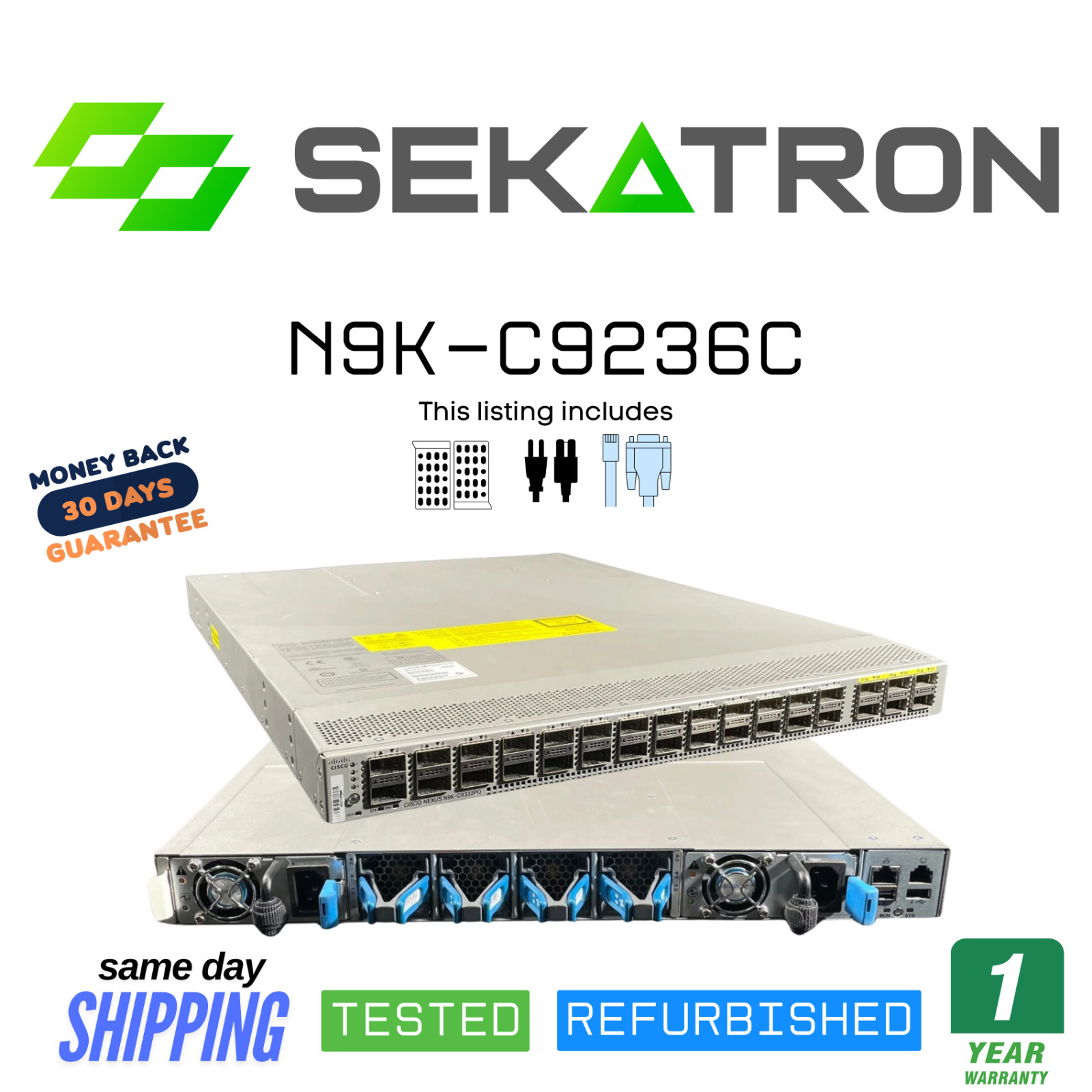 🔀Cisco Nexus N9K-C9332PQ • 32-Port 40GbE QSFP+ (NX-OS) • ⚡Fast Shipping