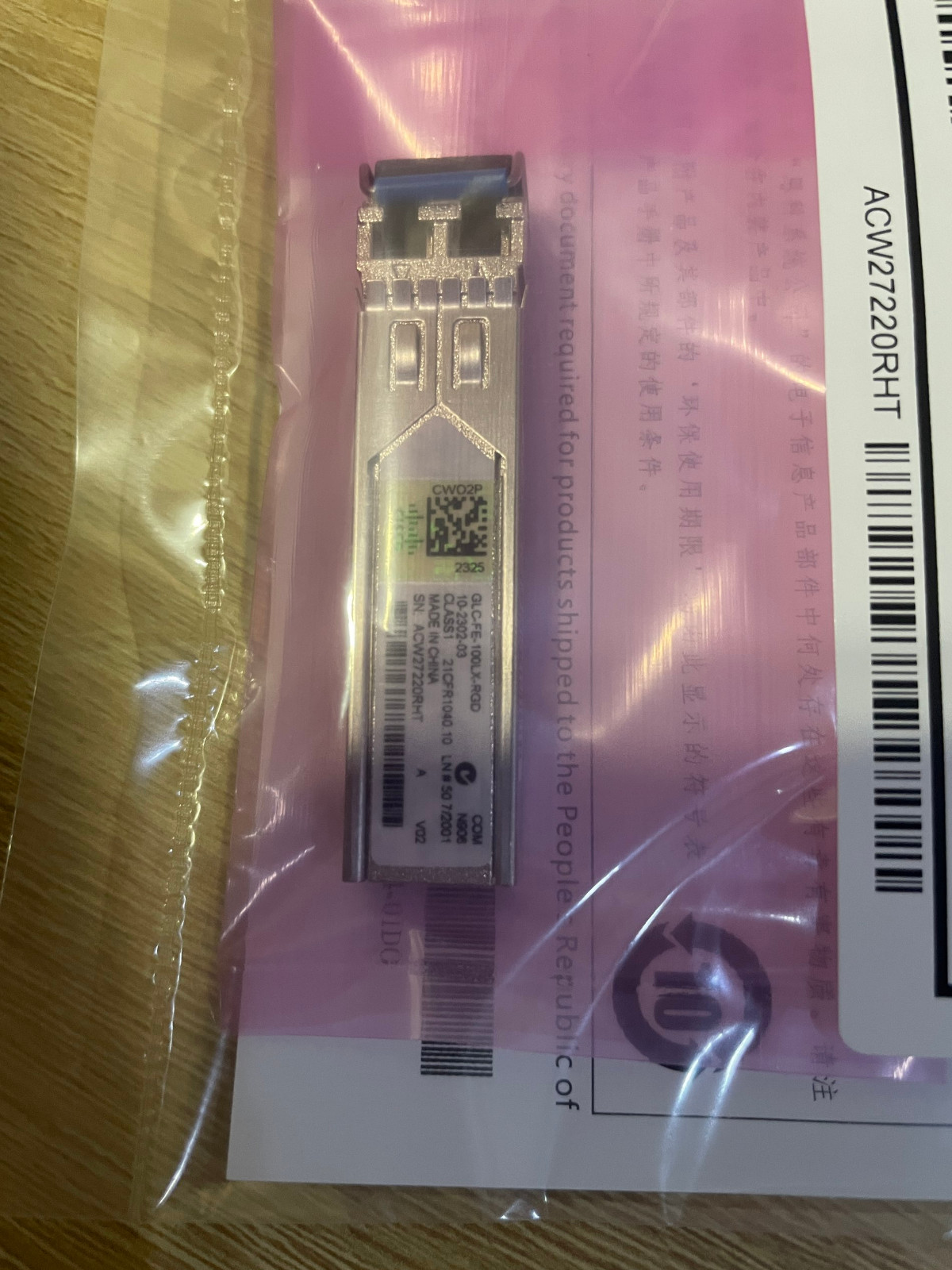 GLC-FE-100LX-RGD Cisco Industrial 100BASE-LX SFP 1310nm 10km Single-Mode Module