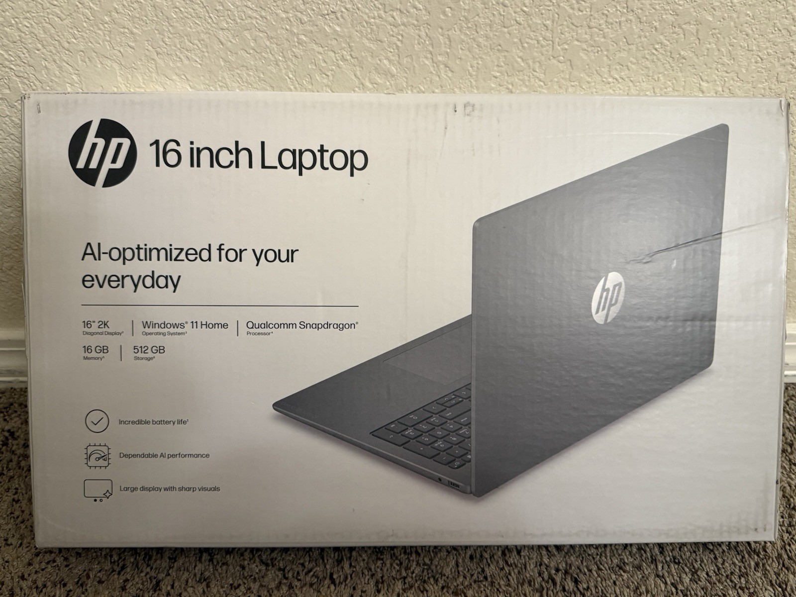 HP OmniBook 3 Laptop 16" 2K IPS Snapdragon X/16GB RAM/512GB SSD