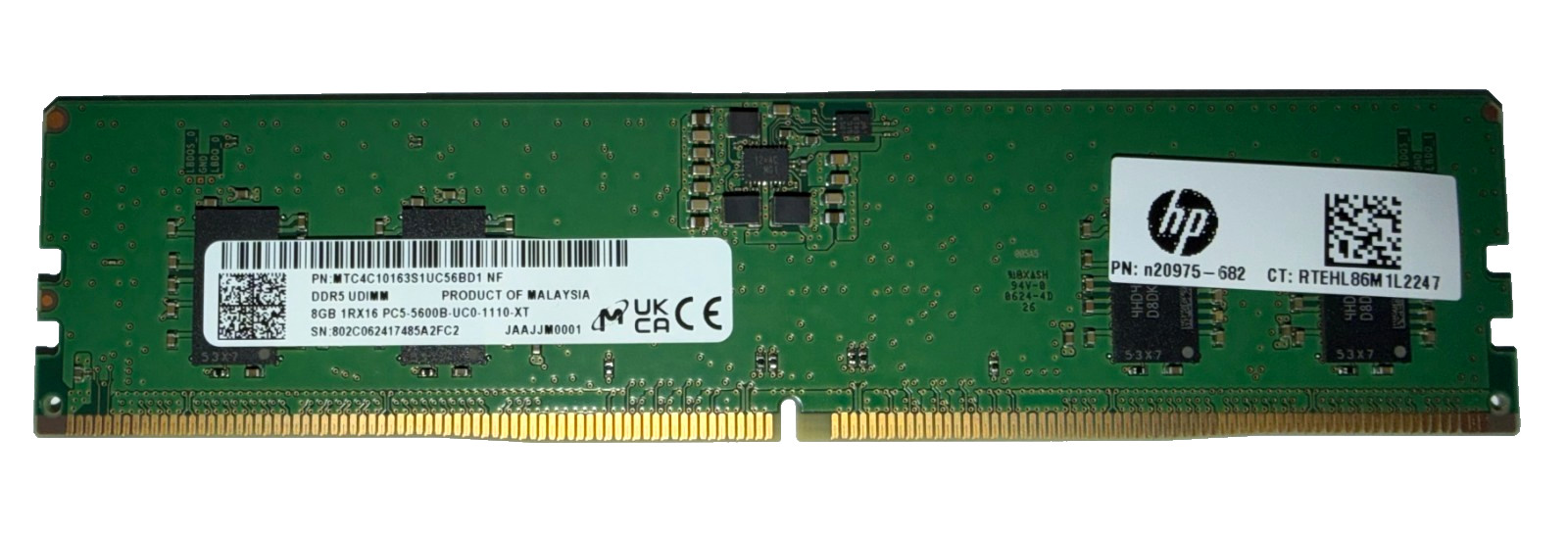 New - Micron 8GB DDR5 PC5-5600B UDIMM Non-ECC Desktop RAM