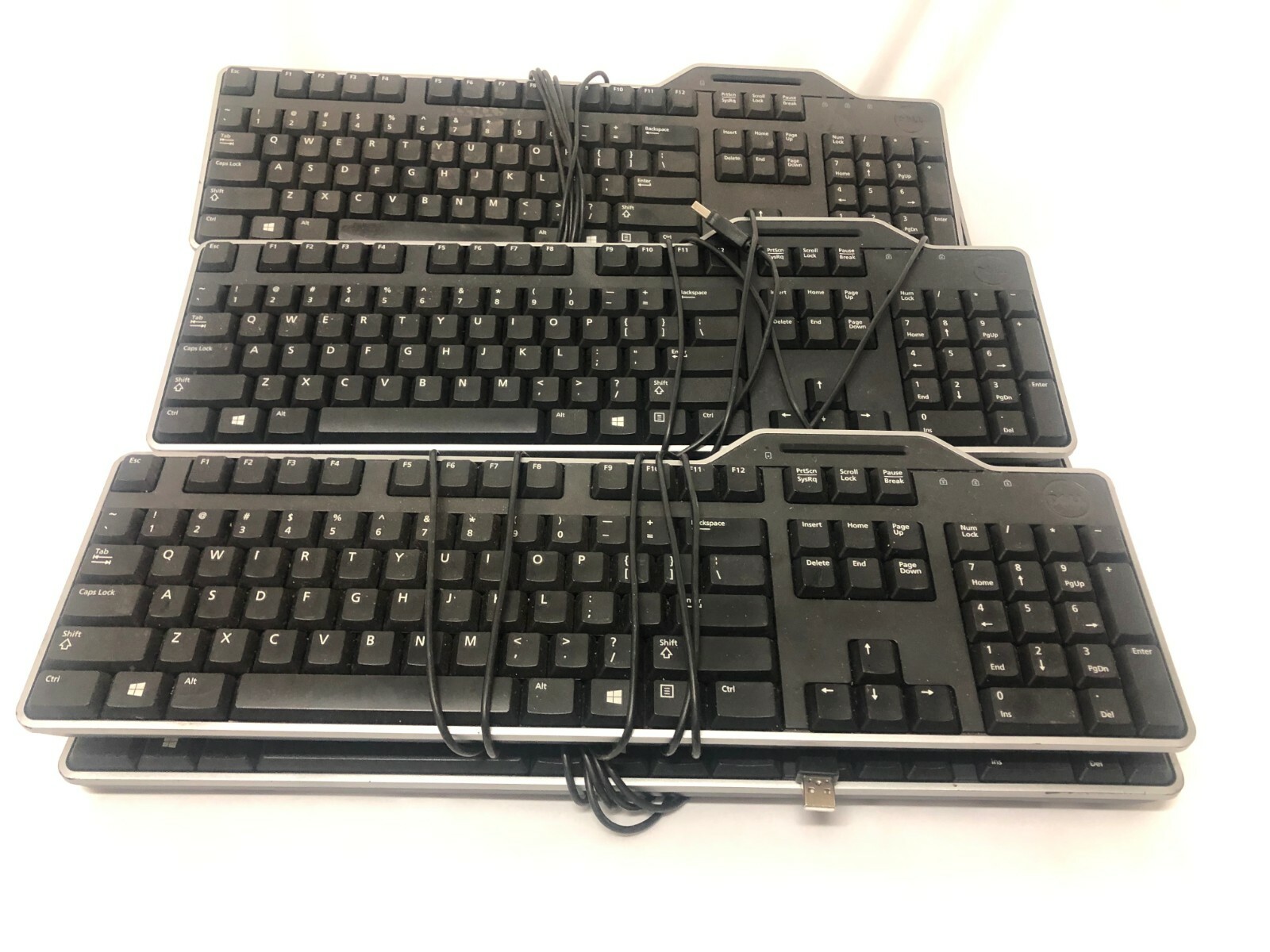 Lot of 22 Dell Keyboard Smart Card Reader USB Wired KB813t KB813 34GPR R4F7T