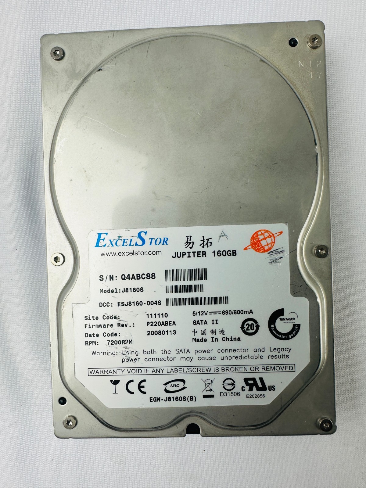 Excelstor J8160S Jupiter 160GB Hard Disk Drive