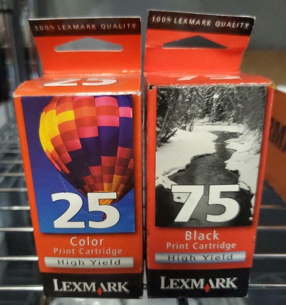 SET Genuine Factory Sealed Lexmark 75 Black & 25 Color Ink Cartridges HIGH YIELD