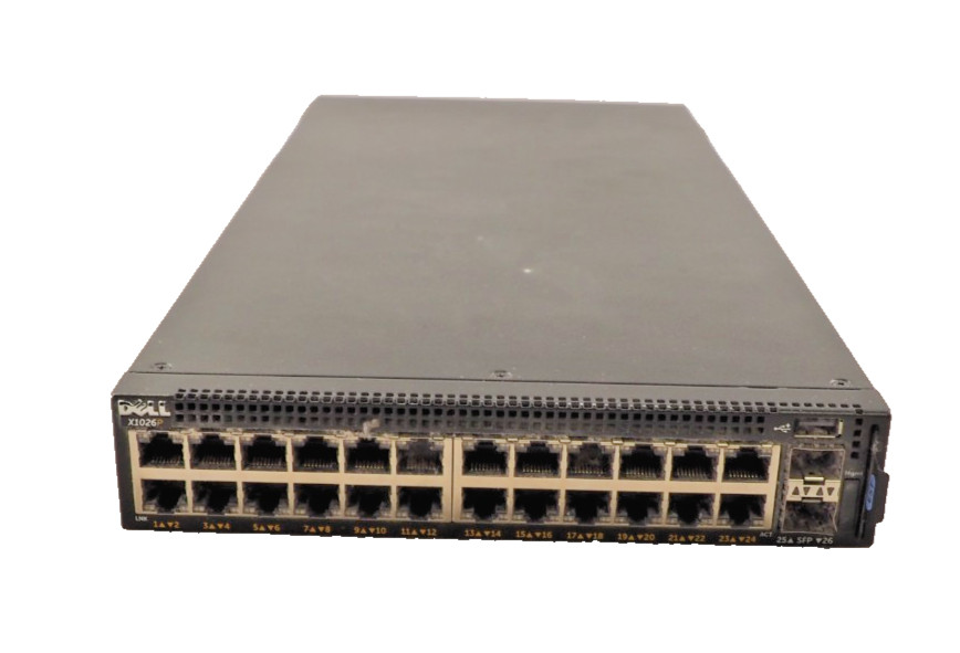 Dell X1026P 24-Port PoE+ Gigabit Managed Switch DP/N: 62MWJ