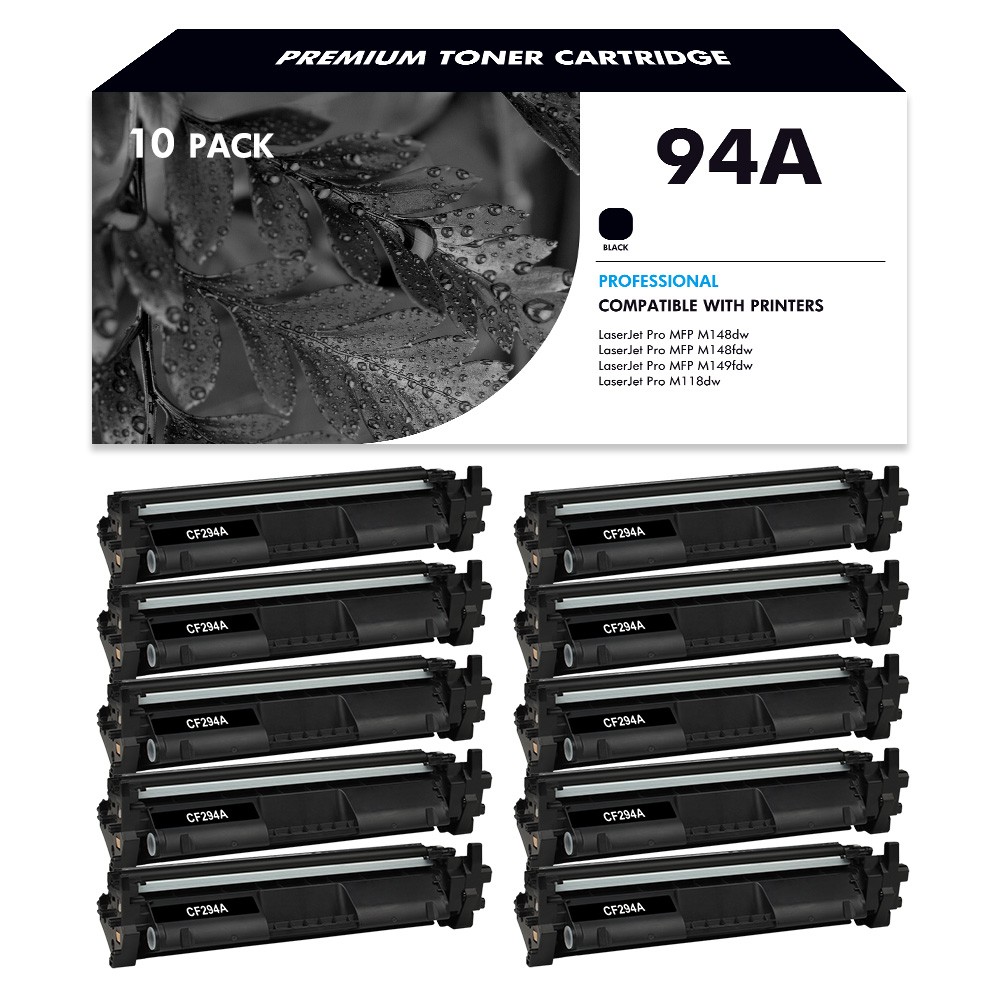 10PK CF294A 94A Toner Cartridge for HP LaserJet Pro M118dw MFP M148dw M148fdw