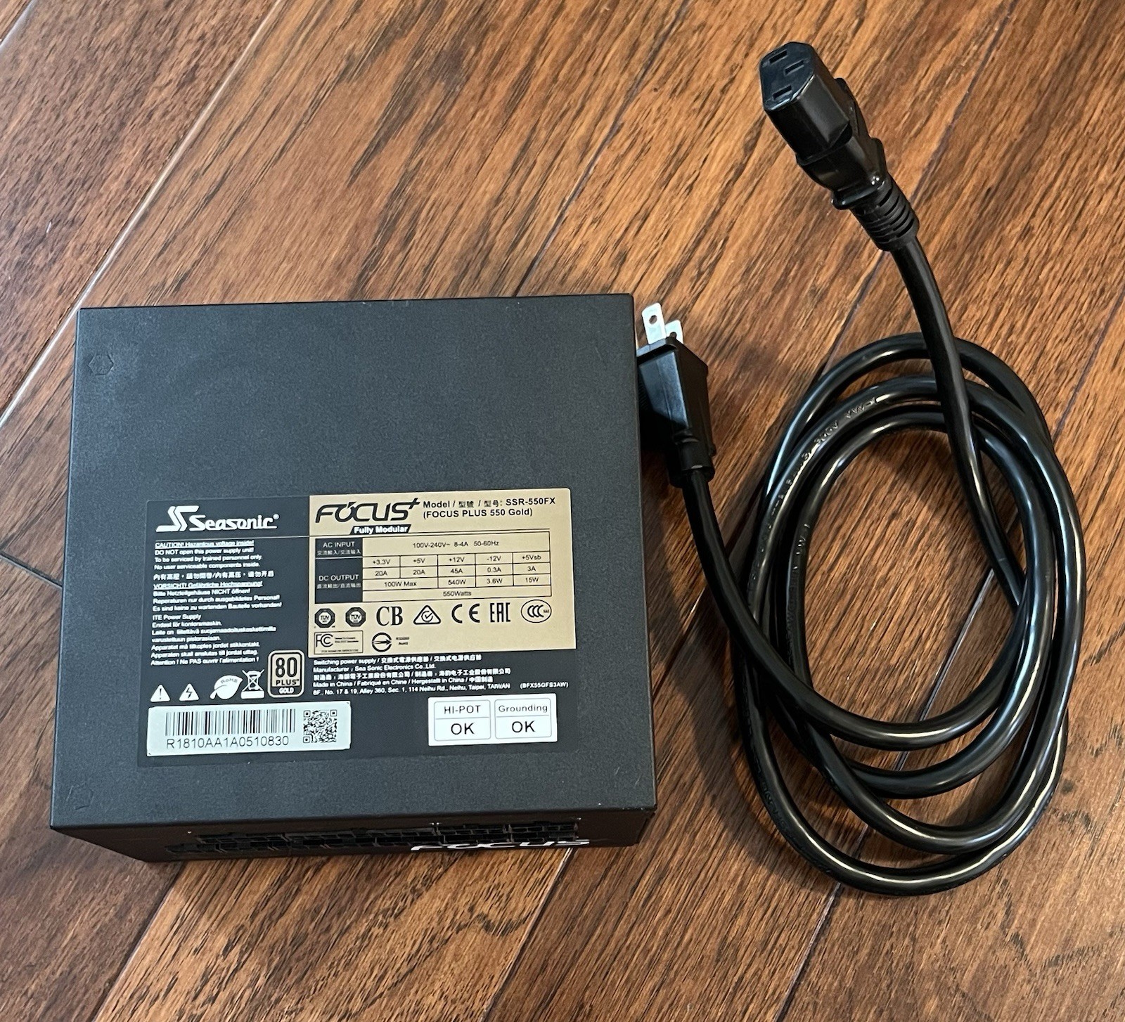 Seasonic Focus + Plus 550 Gold Power Supply SSR-550FX Tested Working