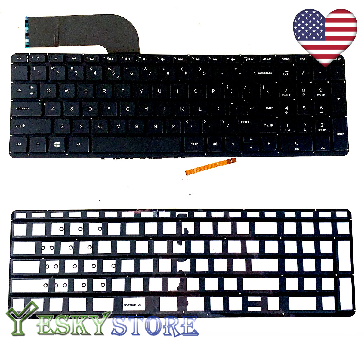 New Keyboard Backlit for HP Pavilion  15-p000 15-p008au 15-p030nr US 