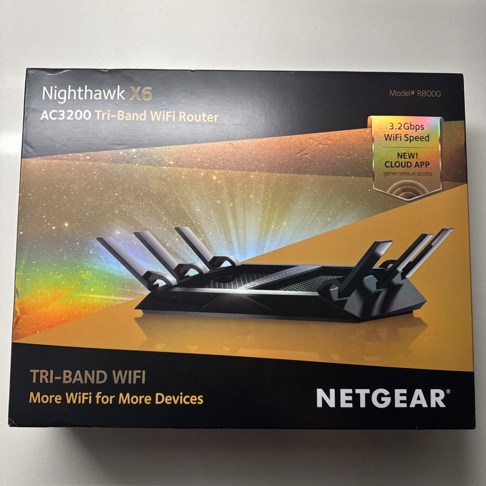 Netgear Nighthawk X6 AC3200 Tri-Band WiFi Router R8000 3.2 GBPs speed NEW IN BOX