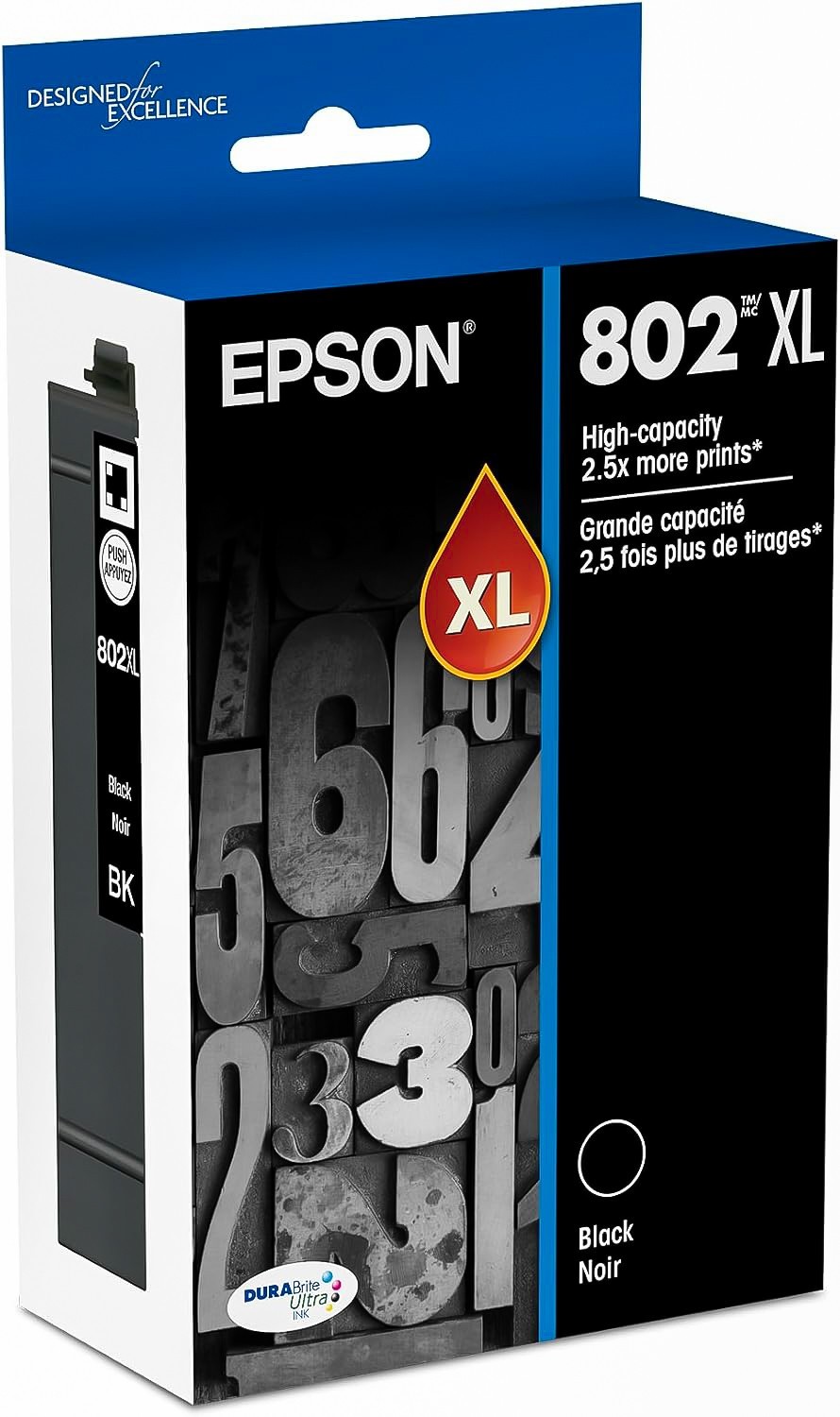 2 Pack Epson 802XL T802XL120-S Black Ink Cartridge Genuine OEM High Yield